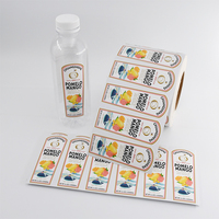 Étiquettes personnalisées découpées sur mesure pour bouteilles de jus, étiquettes durables en plastique transparent, autocollants d'emballage avec logo de marque