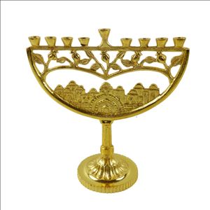 Candelabro de Menorah de Metal personalizable hecho a mano de estilo real tradicional para decoración de Hotel y restaurante en casa-Venta al por mayor - Product Image 5