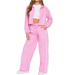 Top Selling Windbreaker Set For Women Pink Color Casual & Outdoor Use Women Windbreaker Set Wholesale Manufacture & Supplier - Product Image 1