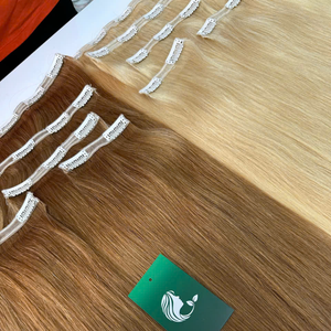 Wholesale Factory Price Double Drawn Vietnamese Raw Virgin Natural Remy <b>Seamless</b> Clip in 100% Human <b>Hair</b> <b>Extensions</b> Cuticle - Product Image 2