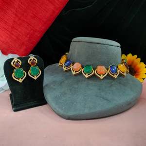 Bijoux en laiton de finition Premium-Ensemble de colliers en pierre de Moissanite avec diamant américain léger pour filles Colliers de mode - Product Image 5