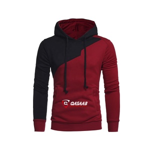 Sweats à capuche et sweat-shirts en polaire pour hommes de marque personnalisée et respirante en couleur bordeaux Sweats à capuche à poche kangourou - Product Image 4