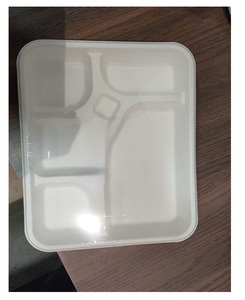 Fiambrera de lujo de bagazo de caña de azúcar reciclable biodegradable de 10X6 pulgadas, contenedor de comida para llevar compostable desechable - Product Image 4