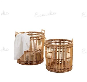 Cesta de ratán tejida a mano duradera y elegante de primera calidad con asas Cesta de lavandería Cesto de ropa sucia Cesta Organizador de lavandería - Product Image 2