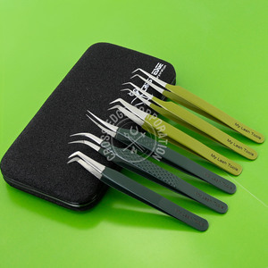 Pince à épiler professionnelle pour extension de cils à pointe de fibre pour applicateur de cils russes Pince à épiler pointue fine et précise - Product Image 1