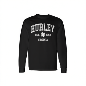 T-Shirt Vintage a Maniche Lunghe Hurley Virginia, Girocollo Unisex per Adulti, Abbigliamento Promozionale - Product Image 3