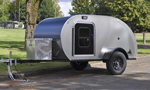 Modern Mini Aluminum Travel Trailer 2 Person Teardrop Caravan Lightweight Foldable <b>Slide</b> Out Kitchen Independent Suspension - Product Image 6