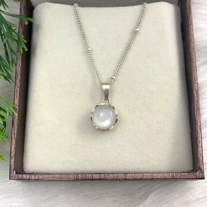 Colgante de Plata de Ley 925, piedra lunar Natural, diseño Vintage único, abalorio clásico chapado en oro para mujeres y niñas, regalos de aniversario - Product Image 5