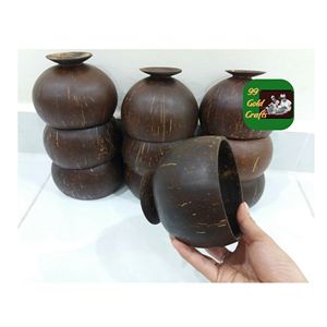 CUENCO DE CÁSCARA DE COCO NATURAL ARTESANAL DE VIETNAM DISEÑO ECOLÓGICO PARA ENSALADA DE VELAS Y PROPÓSITOS DECORATIVOS - Product Image 4
