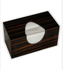 Caja de pañuelos de madera de Metal clásica Diseño moderno Revestimiento en polvo/Acabado dorado-Organizador de almacenamiento de escritorio económico para el hogar del hotel - Product Image 3