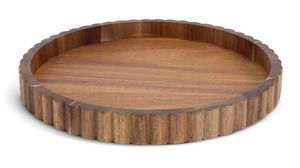 Bandeja Redonda de Madera Tallada con Diseño Floral, Plato Decorativo de Pared, Plato de Madera con Relieve Inspirado en Mandala, Centro de Mesa Rústico Estilo Boho - Product Image 5