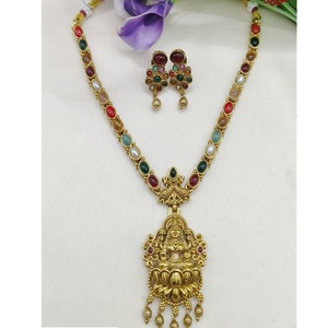 Classic Heritage Design Necklace With Earrings Traditional Design Simple Set For Women Jewelry Set Wedding Wear <b>Accessories</b> - Product Image 1