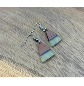 Pendientes Geométricos de Resina y Madera para Mujer, Joyería de Moda Ligera Hecha a Mano, Regalos de Cumpleaños - Product Image 1