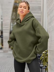 Sweat à capuche surdimensionné personnalisé unisexe pour femmes en coton de haute qualité conçu pour les vêtements grande taille Logo avant Position - Product Image 4