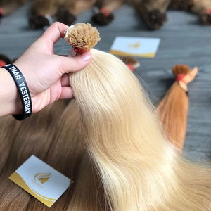 Extensions de cheveux humains à pointes en kératine, couleur claire, cuticules alignées, cheveux bruts du Vietnam et du Brésil, livraison mondiale, MOQ 300 grammes - Product Image 1