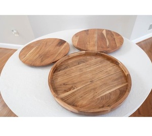 Plateau rotatif en bois Smooth-Spin Lazy Susan pour buffet de table et service de fête - Product Image 4
