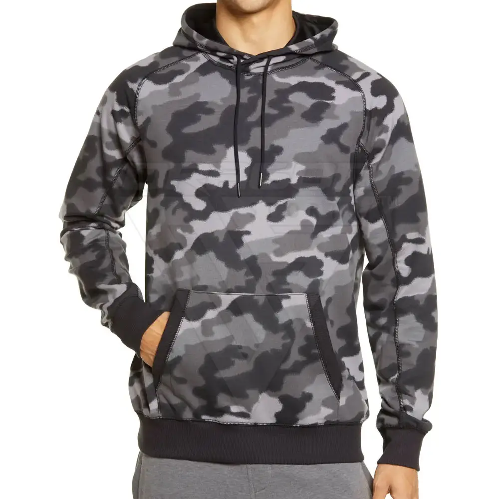 High Quality Pullover Hoodies for Men Cotton/ Polyester Pullover Camo Print Hoodies for Adults