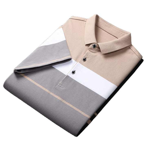 Polos de manga corta para hombre, camisas de golf de retazos con estilo, lo último en 100%, polos de algodón para hombre, transpirables de verano multicolor - Product Image 5