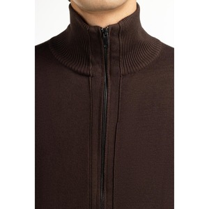 Cardigan en cachemire de qualité supérieure, décontracté, à fermeture éclair, coupe classique, pour l'hiver et le printemps, motif imprimé MN-SWT-WS25-016B ODM - Product Image 2