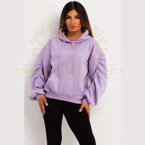 Sudaderas con Capucha de Punto para Mujer, Ropa Deportiva Personalizada de Alta Calidad, Hombros Caídos, Casual, Cálida, 100% Algodón, Estilo Urbano - Product Image 3
