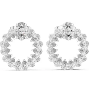 Pendientes de Diamantes de Alta Gama con Acabado Brillante en Acero Inoxidable para Mujer, Joyería Tradicional para Exportación - Product Image 1