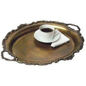 Trending Design Gold Brass Serving Tray Round High Quality <b>Matte</b> <b>Table</b> Top Latest Design Serving Tray Direct Selling Low Price - Product Image 5