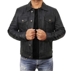 แจ็กเก็ตหนังแท้สำหรับผู้ชายเสื้อคลุมฤดูหนาวสไตล์สตรีทไฮสตรีทพร้อมรูปลักษณ์และดีไซน์ที่แตกต่างกันตามสั่ง2024 - Product Image 1