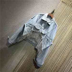 Vestes en jean 100% coton personnalisées 2024 pour femmes, style décontracté, couleur unie, avec poches, vêtements de haute qualité pour le printemps - Product Image 5