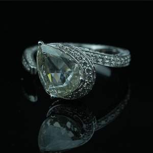 Elegante anillo de diamante cultivado en laboratorio corte de pera VS1 IGI SGL certificado Oro rosa oro plata compromiso boda joyería proveedor - Product Image 6