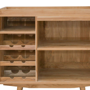 Meuble bar de style scandinave en teck massif pour rangement pliable et mobilier de maison - Product Image 6