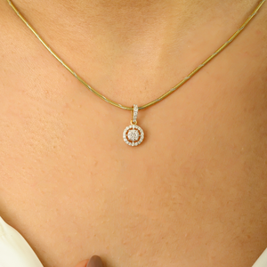 Delicada joyería OEM/ ODM 100% diamante genuino forma redonda mínimo Halo colgante personalizado joyería fina 18K oro amarillo - Product Image 6