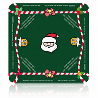 Tapis de Mahjong Américain de Noël 31,5x31,5 pouces, Tapis de Table Antidérapant pour Mahjong, Design Festif, Tapis de Jeu Personnalisé Imprimé