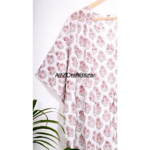 Vestido Kaftán de Algodón con Estampado Floral Bohemio para Mujer, Estilo Casual para Fiestas Nocturnas, Cintura Natural, Diseño Tejido Ecológico y Lavable - Product Image 3