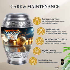 Handcrafted Aluminum Cremation <b>Urn</b> Football Design Cremation <b>Urns</b> Meena Coating Finish Leak-Proof Design (Keepsake 3 Cu & <b>Large</b> - Product Image 5