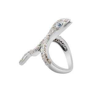 925พลอยเพชรไพลินสีน้ำเงินมีค่างูสำหรับทำด้วยมือเงินสเตอร์ลิงเครื่องประดับวิคตอเรียสำหรับขายส่ง - Product Image 3