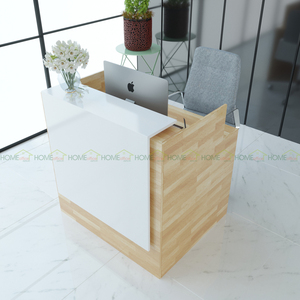 Bureau de réception oblong simple MiWhite BLT68006-100x80x100 (cm) avec éclairage LED durable, design minimaliste, pour usage commercial en magasin de détail ou hôtel - Product Image 5