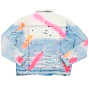 แจ็กเก็ตผ้ายีนส์สำหรับผู้ชายมีซิปตกแต่งสไตล์สตรีทแบบไม่เหมือนใครสำหรับฤดูใบไม้ร่วง - Product Image 2