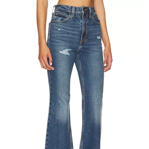 Jeans en denim pour femmes coupe ample et taille haute design OEM Vêtements pour femmes Jeans baggy en bas quantité minimale de commande - Product Image 5