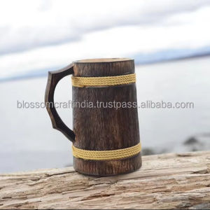 Taza de Café de Madera Estilo Rústico, Producto de Exportación de la Mejor Calidad de la India, Estilo Vintage Hecho a Mano, Decoración para Bebidas - Product Image 3