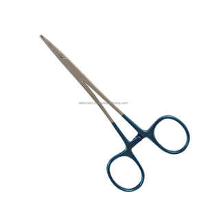 Crile Forceps 5.5" (14cm) Straight Serrated Jaws with 1x2 Teeth <b>Stainless</b> <b>Steel</b> Surgical Clamp Ratchet <b>Ring</b> Handle CE OEM - Product Image 2