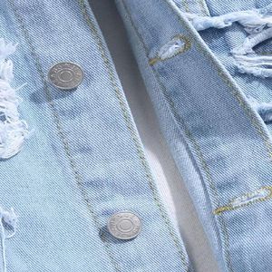 Veste en jean bleu personnalisée de haute qualité Style vintage avec boutons patchs 100% coton tricoté acide - Product Image 5