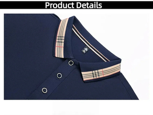 Polo de punto ahuecado para hombre para verano, ropa informal con cuello vuelto y mangas cortas, estilo exudado con patrones de rayas - Product Image 4