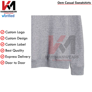 Premium Crew Neck Custom Logo <b>Men's</b> Sweatshirt 63% Cotton 37% Polyester 330GSM Heavyweight Blank Fleece <b>Pullover</b> Soft - Product Image 6
