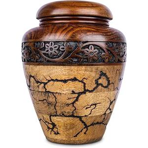 Urnes de crémation funéraire des cendres humaines Qualité supérieure Urne de crémation en bois commémorative funéraire Fournisseur et fabricant d'Inde - Product Image 4