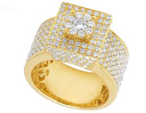 S925 Sterling <b>Silver</b> Moissanite Iced Out Hip Hop Style Engagement Diamond <b>Ring</b> For <b>Men</b> - Product Image 3