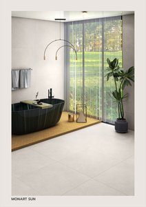 Azulejo de suelo de porcelana rústica Foshan City Beige Azulejo con acabado semimate con 600x600mm y 600x1200mm - Product Image 6
