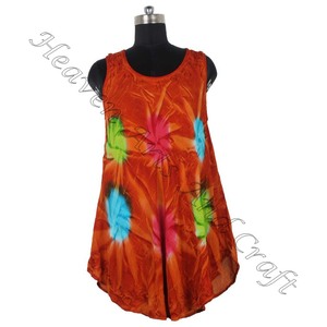 Vente chaude Tie Dye Style bohème femmes élégantes vêtements d'été maillots de bain grande taille femmes col rond sans manches Maxi robe femmes - Product Image 3