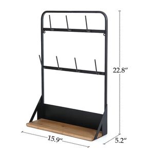 Fancy metal wall mounted mug rack cup holder coffee mug holder for home kitchenware hotel <b>tabletop</b> kitchen counter made in india - Product Image 2