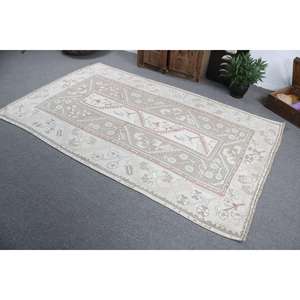 Alfombra Turca, Alfombra de 5x8 pies, Alfombra con diseño de plantas y árboles blancos - Product Image 4