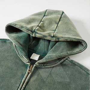 Sweat à capuche Homme Acid Wash Design Unique Durable Respirant Fermeture Éclair Offre Spéciale Hiver XS Taille Puff Technics Motif uni teint - Product Image 2